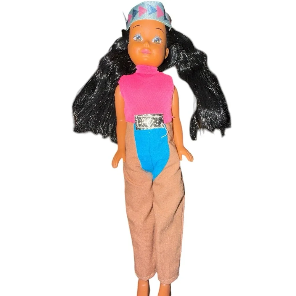 Rare‎ Vintage 1990 Kid Kore Doll 7.5 Native American Style Outfit Black Hair